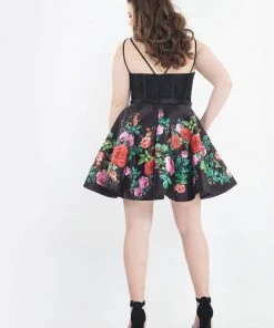 Cocktail Dresses Rachel Allan - 4818 Lace Sweetheart Printed Satin A-line Dress