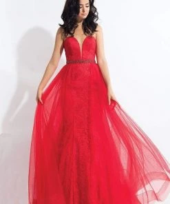 Rachel Allan - 6004 Strapless Tulle Overlay Mermaid Gown Formal Gowns