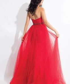 Rachel Allan - 6004 Strapless Tulle Overlay Mermaid Gown Formal Gowns