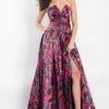 Formal Gowns Rachel Allan - 6006 Strapless Floral Print A-line Gown