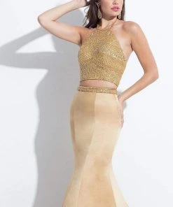 Rachel Allan - 6013 Embellished Halter Mermaid Dress Formal Gowns 5 Rachel Allan - 6013 Embellished Halter Mermaid Dress Formal Gowns