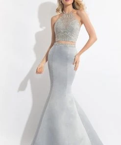 Rachel Allan - 6013 Embellished Halter Mermaid Dress Formal Gowns