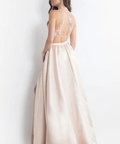 Formal Gowns Rachel Allan - 6014 Sequined Halter A-line Dress 9 Formal Gowns Rachel Allan - 6014 Sequined Halter A-line Dress