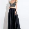 Rachel Allan - 6020 Beaded V-neck A-line Dress 1 Rachel Allan - 6020 Beaded V-neck A-line Dress