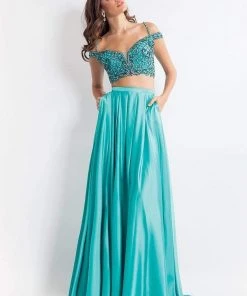 Rachel Allan - 6020 Beaded V-neck A-line Dress 10 Rachel Allan - 6020 Beaded V-neck A-line Dress