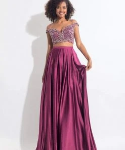 Rachel Allan - 6020 Beaded V-neck A-line Dress 12 Rachel Allan - 6020 Beaded V-neck A-line Dress