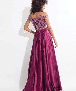 Rachel Allan - 6020 Beaded V-neck A-line Dress 13 Rachel Allan - 6020 Beaded V-neck A-line Dress