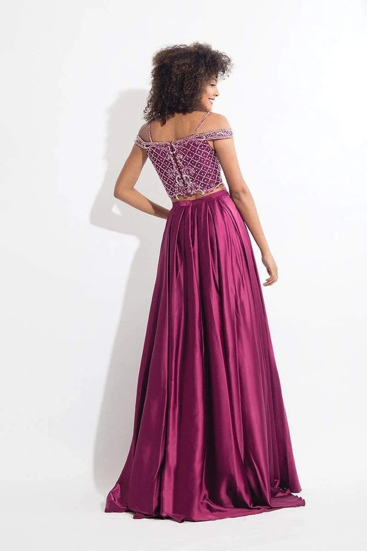 Rachel Allan - 6020 Beaded V-neck A-line Dress 8 Rachel Allan - 6020 Beaded V-neck A-line Dress