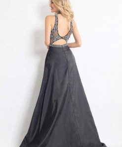 Formal Gowns Rachel Allan - 6051 Beaded Sheer High Halter A-line Dress 7 Formal Gowns Rachel Allan - 6051 Beaded Sheer High Halter A-line Dress