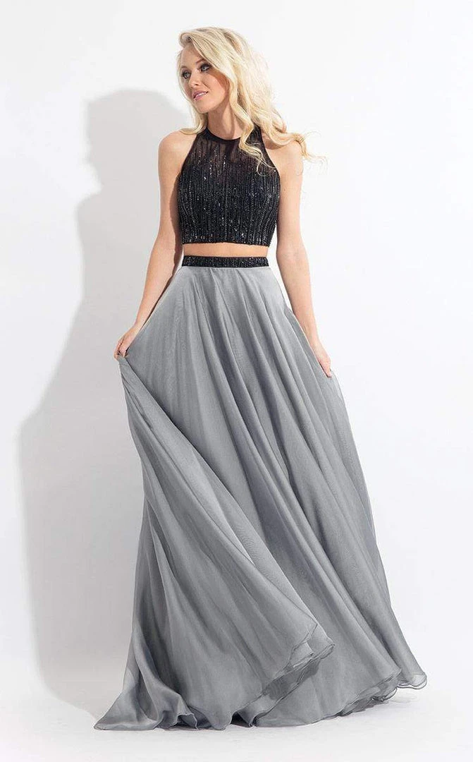 Formal Gowns Rachel Allan - 6060 Embellished Illusion Halter A-line Dress 4 Formal Gowns Rachel Allan - 6060 Embellished Illusion Halter A-line Dress