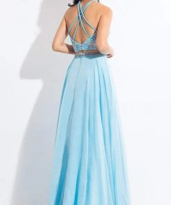 Rachel Allan - 6063 Beaded Halter A-line Dress Formal Gowns
