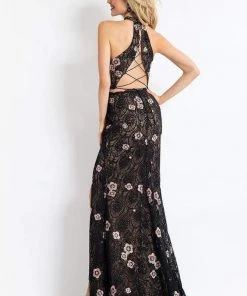 Rachel Allan - 6091 Two Piece Floral Appliqued Dress