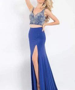 Rachel Allan - 6100 Two-Piece Floral Crystalline Sheath Gown