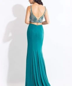 Rachel Allan - 6100 Two-Piece Floral Crystalline Sheath Gown