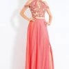 Rachel Allan - 6109 Floral Appliqued Two Piece Gown Formal Gowns