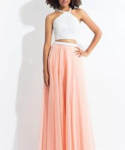 Formal Gowns Rachel Allan - 6112 Lace Halter A-line Dress