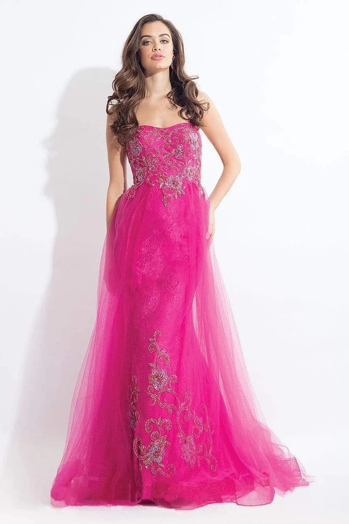 Rachel Allan - 6125 Strapless Embellished Lace Overlay Gown 4 Rachel Allan - 6125 Strapless Embellished Lace Overlay Gown