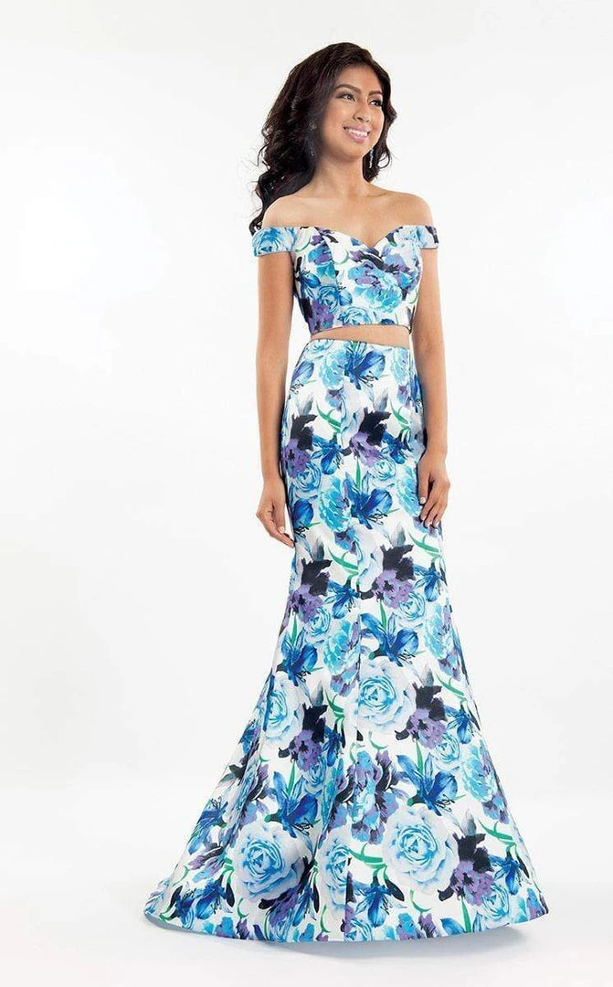 Formal Gowns Rachel Allan - 6127 Floral Print Off-Shoulder Mermaid Dress 3 Formal Gowns Rachel Allan - 6127 Floral Print Off-Shoulder Mermaid Dress