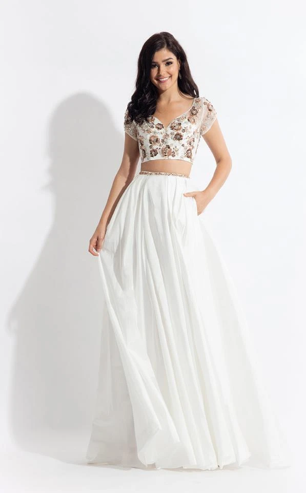 Rachel Allan - 6131 Two Piece Beaded Floral Gown Formal Gowns 3 Rachel Allan - 6131 Two Piece Beaded Floral Gown Formal Gowns