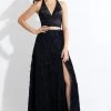 Rachel Allan - 6145 Two Piece Halter Matte Satin/Chiffon Dress Formal Gowns