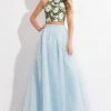Rachel Allan - 6151 Floral Embroidered Two Piece Halter Gown