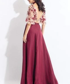Rachel Allan - 6157 Floral Beaded Kimono Two-Piece Gown Formal Gowns
