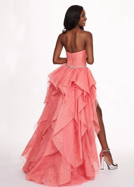 Formal Gowns Rachel Allan - 6406 2-Piece Style Lace And Tulle High-Low Gown 6 Formal Gowns Rachel Allan - 6406 2-Piece Style Lace And Tulle High-Low Gown