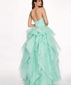 Formal Gowns Rachel Allan - 6406 2-Piece Style Lace And Tulle High-Low Gown 22 Formal Gowns Rachel Allan - 6406 2-Piece Style Lace And Tulle High-Low Gown