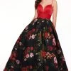 Formal Gowns Rachel Allan - 6416 Floral Plunging Sweetheart Ballgown