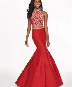 Rachel Allan - 6418 Two-Piece Crystal Bodice Trumpet Gown Formal Gowns