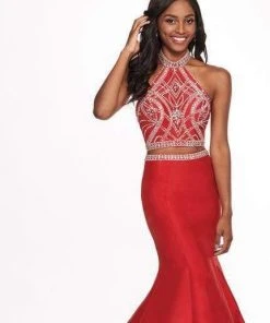 Rachel Allan - 6418 Two-Piece Crystal Bodice Trumpet Gown Formal Gowns