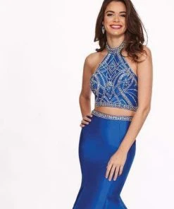 Rachel Allan - 6418 Two-Piece Crystal Bodice Trumpet Gown Formal Gowns