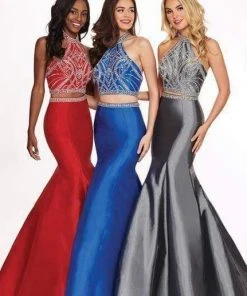 Rachel Allan - 6418 Two-Piece Crystal Bodice Trumpet Gown Formal Gowns