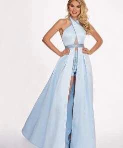 Rachel Allan - 6423 Inverted Halter Romper A-Line Gown