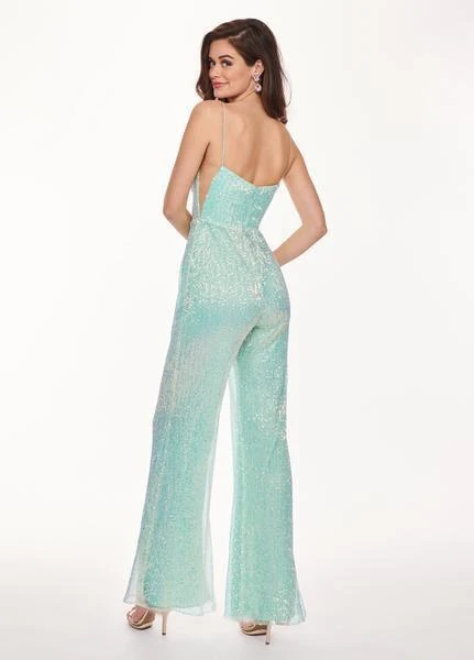 Rachel Allan - 6426 Sequined Straight-Across Jumpsuit 7 Rachel Allan - 6426 Sequined Straight-Across Jumpsuit