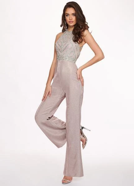 Rachel Allan - 6441 Embellished Halter Fitted Jumpsuit 3 Rachel Allan - 6441 Embellished Halter Fitted Jumpsuit