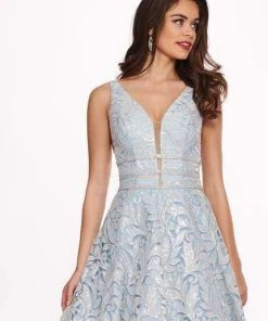 Rachel Allan - 6443 Sequined Embroidered Lace A-Line Gown 13 Rachel Allan - 6443 Sequined Embroidered Lace A-Line Gown