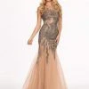 Formal Gowns Rachel Allan - 6452 Embellished Halter Jersey Tulle Trumpet Dress 2 Formal Gowns Rachel Allan - 6452 Embellished Halter Jersey Tulle Trumpet Dress