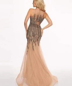 Formal Gowns Rachel Allan - 6452 Embellished Halter Jersey Tulle Trumpet Dress 13 Formal Gowns Rachel Allan - 6452 Embellished Halter Jersey Tulle Trumpet Dress