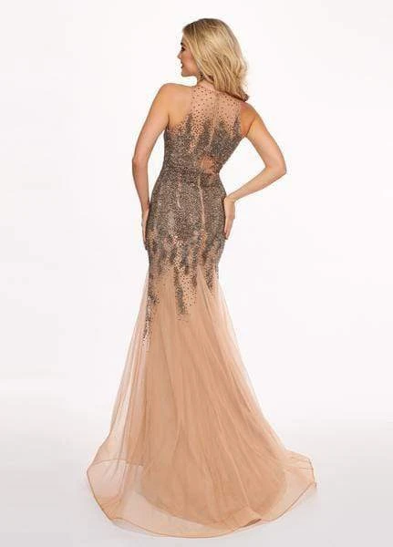 Formal Gowns Rachel Allan - 6452 Embellished Halter Jersey Tulle Trumpet Dress 4 Formal Gowns Rachel Allan - 6452 Embellished Halter Jersey Tulle Trumpet Dress