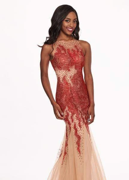 Formal Gowns Rachel Allan - 6452 Embellished Halter Jersey Tulle Trumpet Dress 11 Formal Gowns Rachel Allan - 6452 Embellished Halter Jersey Tulle Trumpet Dress