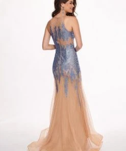 Formal Gowns Rachel Allan - 6452 Embellished Halter Jersey Tulle Trumpet Dress 16 Formal Gowns Rachel Allan - 6452 Embellished Halter Jersey Tulle Trumpet Dress
