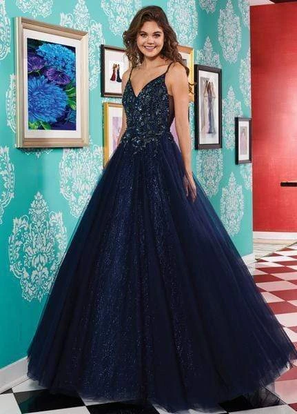 Rachel Allan - 6458 Beaded V-neck Tulle Ballgown Formal Gowns 3 Rachel Allan - 6458 Beaded V-neck Tulle Ballgown Formal Gowns