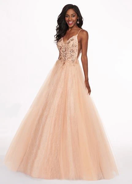 Rachel Allan - 6458 Beaded V-neck Tulle Ballgown Formal Gowns 4 Rachel Allan - 6458 Beaded V-neck Tulle Ballgown Formal Gowns