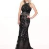 Rachel Allan - 6462 Crystal Embroidered Halter Mermaid Dress Formal Gowns