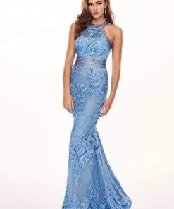 Rachel Allan - 6462 Crystal Embroidered Halter Mermaid Dress Formal Gowns 18 Rachel Allan - 6462 Crystal Embroidered Halter Mermaid Dress Formal Gowns