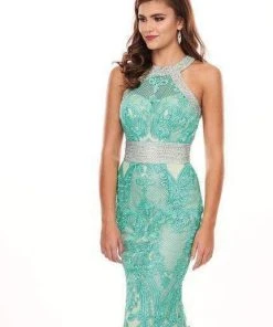 Rachel Allan - 6462 Crystal Embroidered Halter Mermaid Dress Formal Gowns 23 Rachel Allan - 6462 Crystal Embroidered Halter Mermaid Dress Formal Gowns