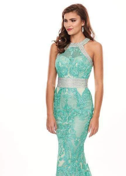 Rachel Allan - 6462 Crystal Embroidered Halter Mermaid Dress Formal Gowns 12 Rachel Allan - 6462 Crystal Embroidered Halter Mermaid Dress Formal Gowns