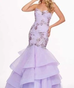 Formal Gowns Rachel Allan - 6485 Embellished Sweetheart Tiered Mermaid Gown