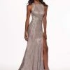 Rachel Allan - 6491 Glitter Jersey Trumpet Gown With Train